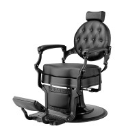 Fauteuil de barbier Buzz Black : Hydraulique, inclinable et pivotant au fini noir mat Fauteuil de barbier Buzz Black : Hydraulique, inclinable et pivotant au fini noir mat